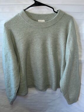 H&M Women’s Size Large Blue Ice Metallic Crewneck Long Sleeve Acrylic
